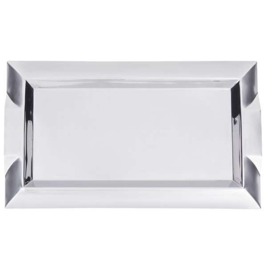 Metal Serving And Display Platters / Trays * Vollrath 82095 Rectangular Stainless Steel Serving Tray With Handles 21 X 12