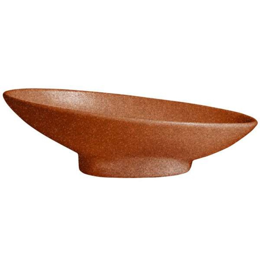 Metal Bowls * Get Enterprises G.E.T. Enterprises Bo203-Mod-T Bugambilia 23.67 Oz. Smooth Mod Finish Terracotta Resin-Coated Aluminum Deep Medium Oval Sphere