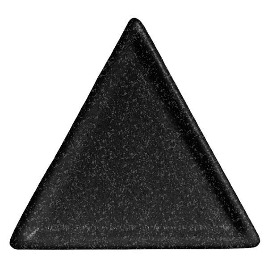 Metal Serving And Display Platters / Trays * Get Enterprises G.E.T. Enterprises Dt200-Mod-Gb Bugambilia Smooth Mod Finish Black Granite Resin-Coated Aluminum 4 1/2 Xxs Triangle Disc Platter