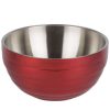 Metal Bowls * Vollrath 4659015 Double Wall Round Beehive 1.7 Qt. Serving Bowl Dazzle Red