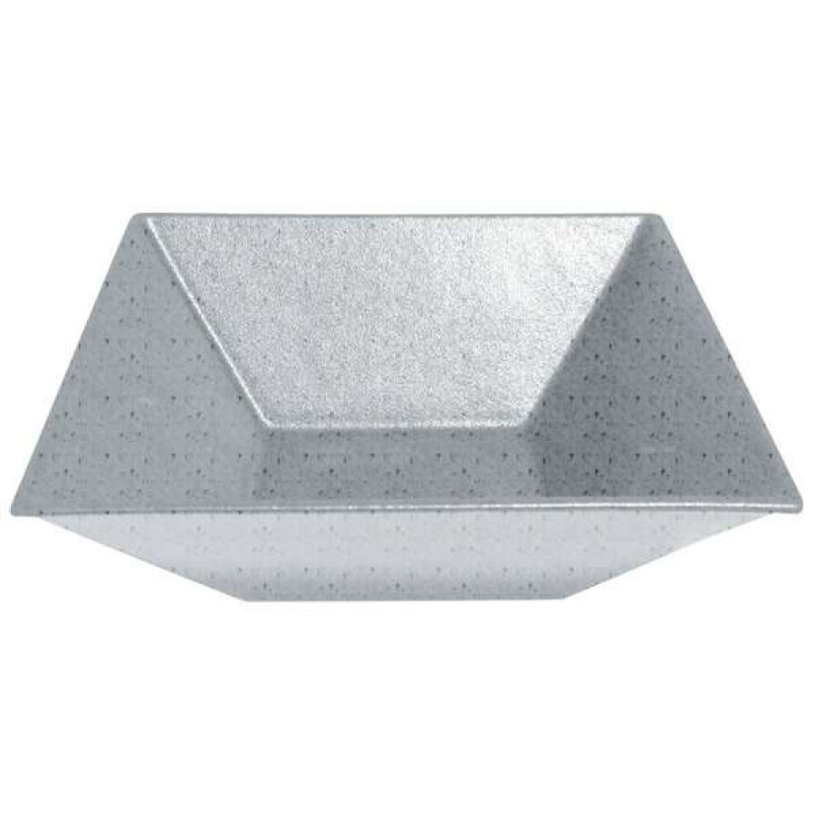 Metal Bowls * Get Enterprises G.E.T. Enterprises Bsd16G Bugambilia 13.5 Qt. Classic Textured Finish Grey Granite Resin-Coated Aluminum Xl Deep Square Bowl