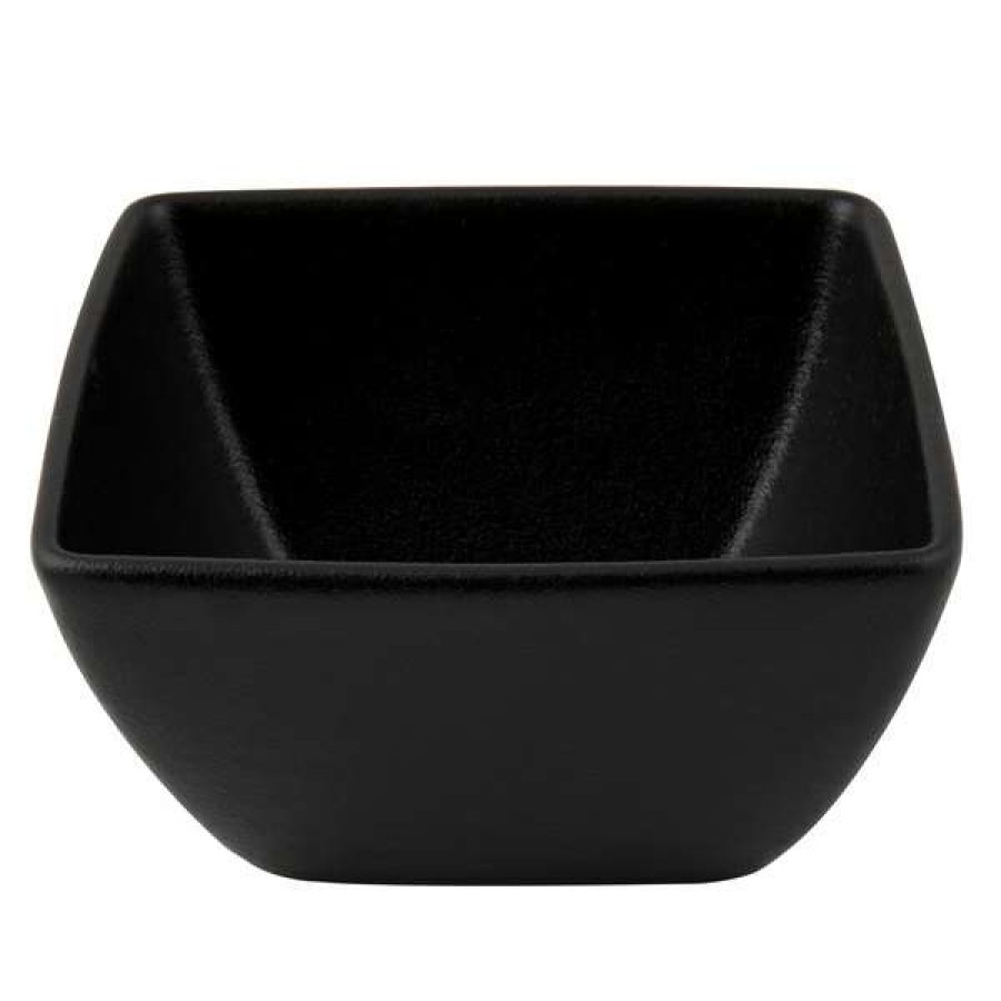 Metal Bowls * Get Enterprises G.E.T. Enterprises Bsd23Bb Bugambilia 1.6 Qt. Classic Textured Finish Black Resin-Coated Aluminum Square China Bowl