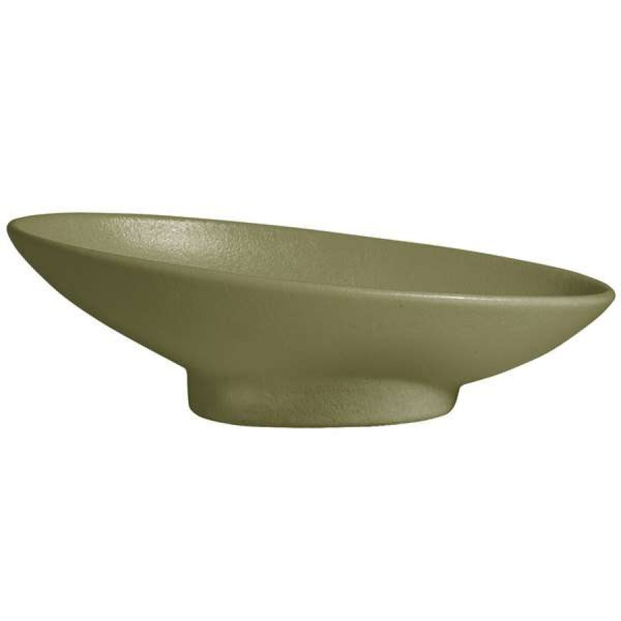 Metal Bowls * Get Enterprises G.E.T. Enterprises Bo204-Mod-Wg Bugambilia 1.4 Qt. Smooth Mod Finish Willow Green Resin-Coated Aluminum Deep Large Oval Sphere