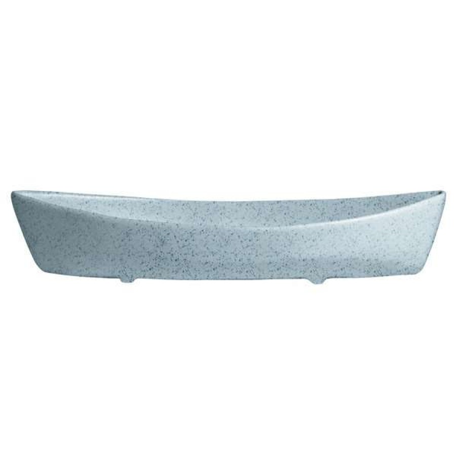 Metal Serving And Display Platters / Trays * Get Enterprises G.E.T. Enterprises Bt031Sb Bugambilia 6.9 Qt. Classic Textured Finish Sky Blue Granite Resin-Coated Aluminum Deep Boat