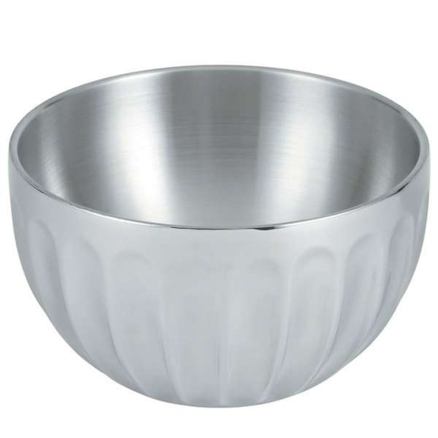 Metal Bowls * Vollrath 47687 Fluted Double Wall Round 3.4 Qt. Serving Bowl