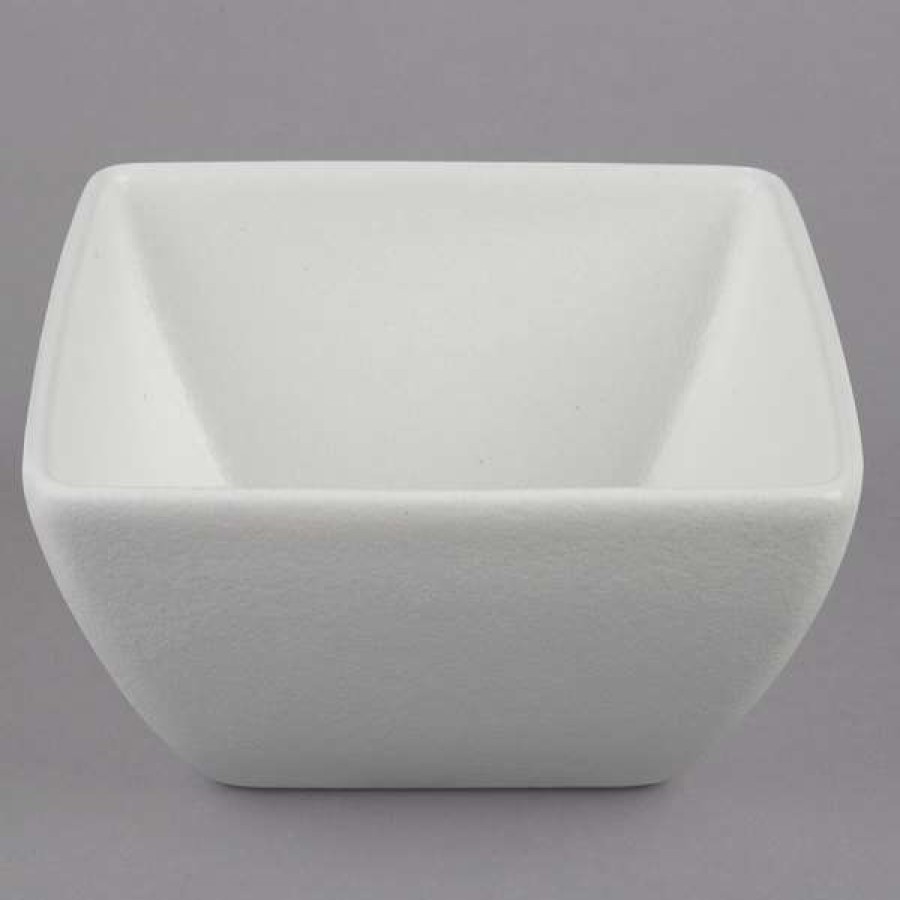 Metal Bowls * Get Enterprises G.E.T. Enterprises Bsd23Ww Bugambilia 1.6 Qt. Classic Textured Finish White Resin-Coated Aluminum Square China Bowl