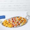 Metal Serving And Display Platters / Trays * American Metalcraft G23 23 3/4 X 13 3/4 Oval Hammered Stainless Steel Griddle