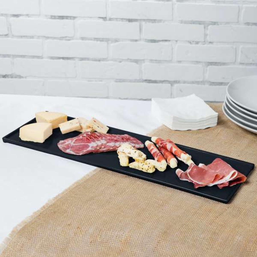 Metal Serving And Display Platters / Trays * Tablecraft Professional Bakeware Tablecraft Cw2113Mbs 21 X 6 1/2 X 3/8 Midnight With Blue Speckle Cast Aluminum Half Long Rectangular Cooling Platter