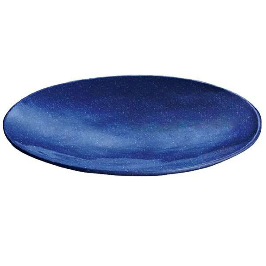 Metal Serving And Display Platters / Trays * Tablecraft Professional Bakeware Tablecraft Cw11009Bs 20 X 3 1/2 Blue Speckle Cast Aluminum Round Flared Platter