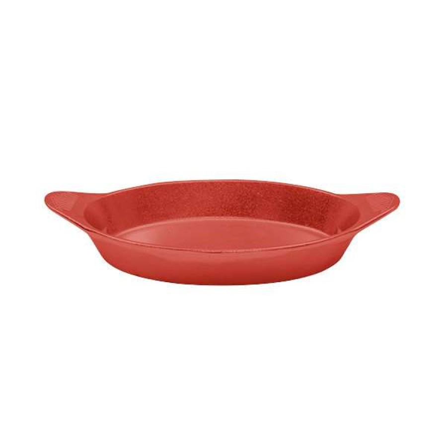 Metal Bowls * Tablecraft Professional Bakeware Tablecraft Cw1725R 16 Oz. Red Cast Aluminum Oval Server With Shell Handles