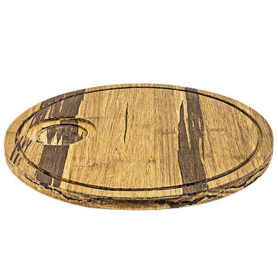 Bamboo Trays * Front Of The House Spt054Mub21 12 Round Reversible Crushed Bamboo Serving Board With Hand Grips 4/Case