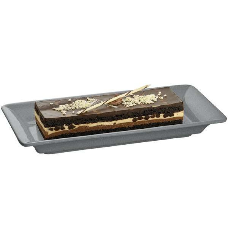 Metal Serving And Display Platters / Trays * Tablecraft Professional Bakeware Tablecraft Cw2100Gr Granite 18 X 9 Cast Aluminum Small Rectangle Platter