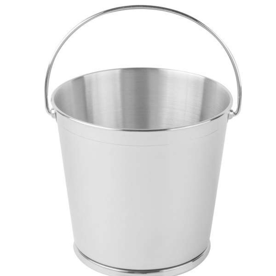 Metal Bowls * Get Enterprises Clipper Mill By Get 4-80824 8 Round Stainless Steel Serving Bucket / Pail With Handle