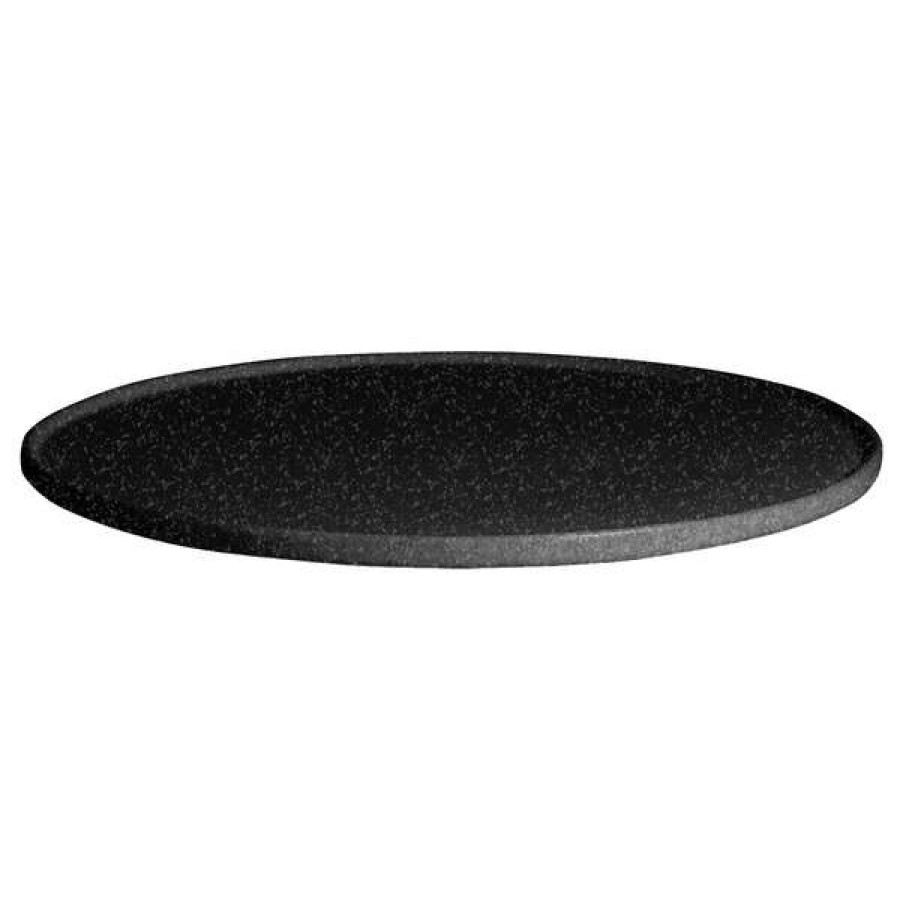 Metal Serving And Display Platters / Trays * Get Enterprises G.E.T. Enterprises Dr203-Mod-Gb Bugambilia 15 3/4 Smooth Mod Finish Black Granite Resin-Coated Aluminum Medium Round Disc With Rim