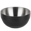 Metal Bowls * Vollrath 4659060 Double Wall Round Beehive 1.7 Qt. Serving Bowl Black Black