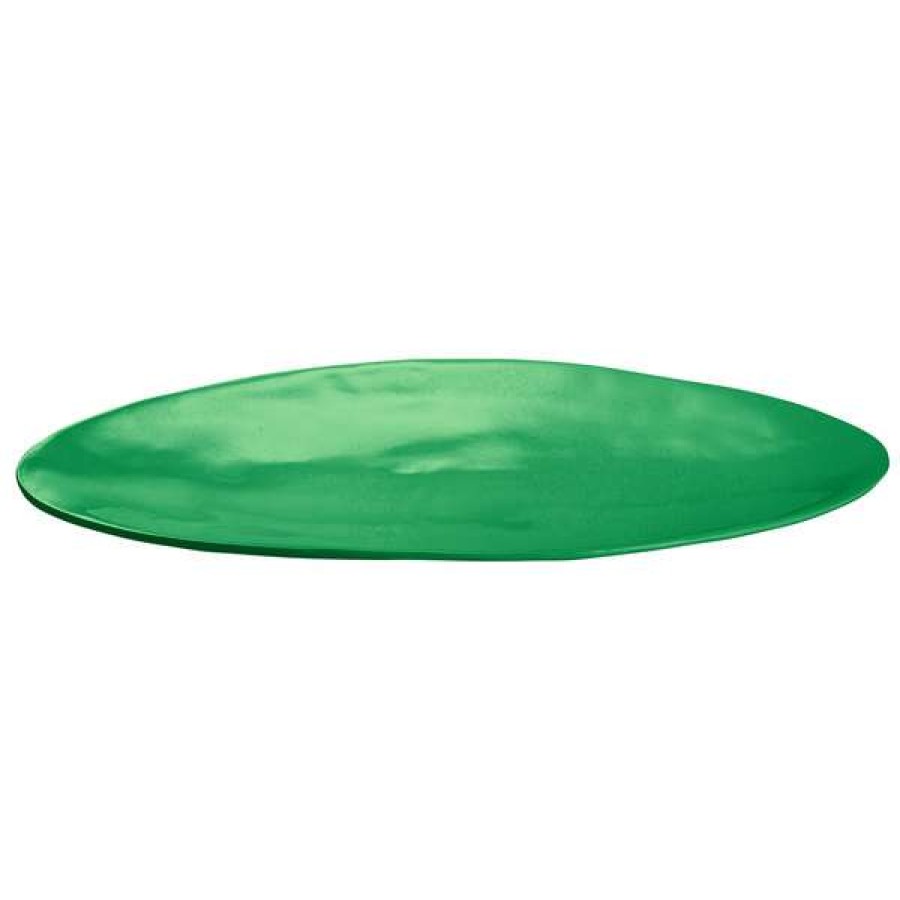 Metal Serving And Display Platters / Trays * Tablecraft Professional Bakeware Tablecraft Cw11068Gn 26 X 12 Green Cast Aluminum Oblong Platter