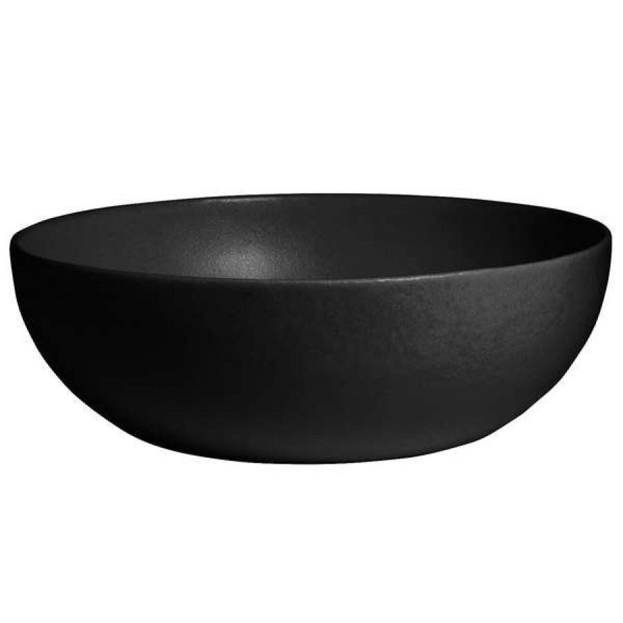 Metal Bowls * Get Enterprises G.E.T. Enterprises Brd18-Mod-Bb Bugambilia 15.9 Qt. Smooth Mod Finish Black Resin-Coated Aluminum Extra Large Deep Round Bowl