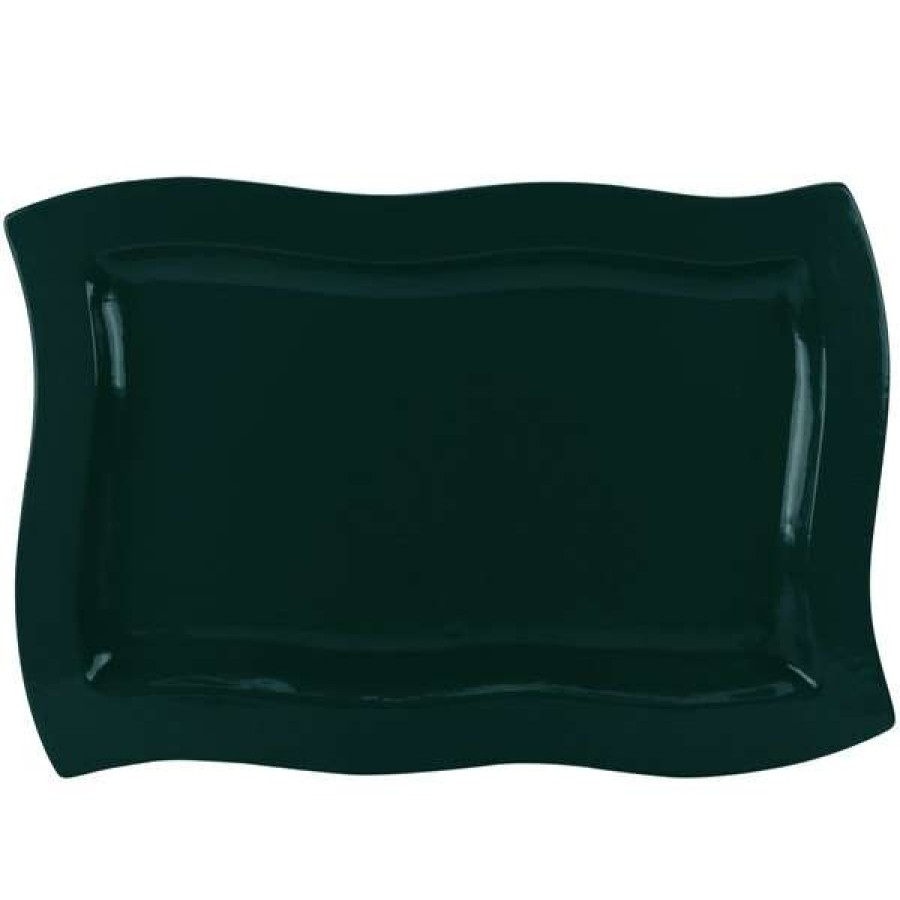 Metal Serving And Display Platters / Trays * Tablecraft Professional Bakeware Tablecraft Cw3660Hgns Hunter Green With White Speckle 13 X 20 Cast Aluminum Euro Rectangular Platter