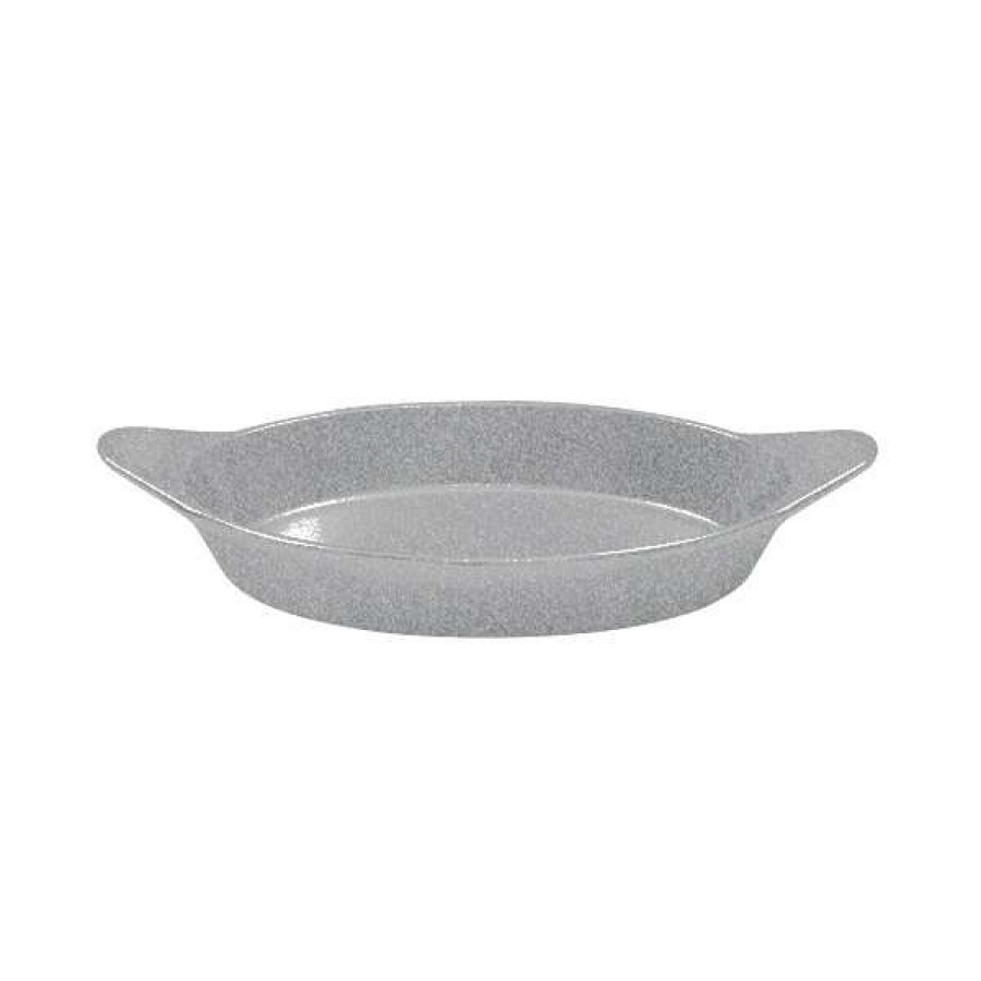 Metal Bowls * Tablecraft Professional Bakeware Tablecraft Cw1725Gr 16 Oz. Granite Cast Aluminum Oval Server With Shell Handles