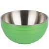 Metal Bowls * Vollrath 4659035 Double Wall Round Beehive 1.7 Qt. Serving Bowl Green Apple