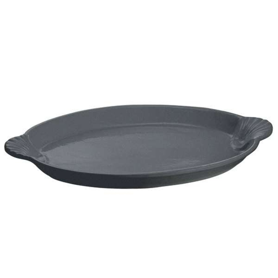 Metal Serving And Display Platters / Trays * Tablecraft Professional Bakeware Tablecraft Cw3020Gr 17 X 12 Granite Cast Aluminum Oval Shell Platter