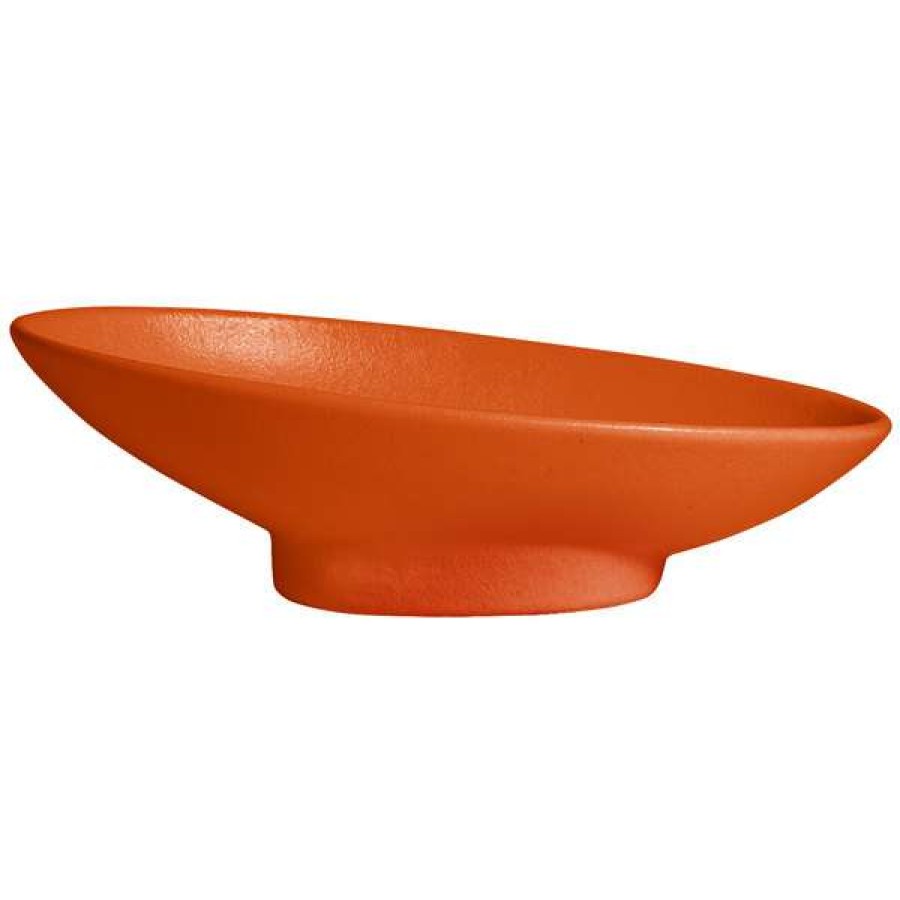 Metal Bowls * Get Enterprises G.E.T. Enterprises Bo203-Mod-Tg Bugambilia 23.67 Oz. Smooth Mod Finish Tangerine Resin-Coated Aluminum Deep Medium Oval Sphere