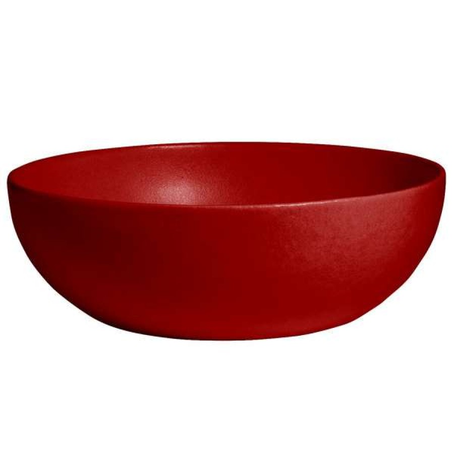 Metal Bowls * Get Enterprises G.E.T. Enterprises Brd18-Mod-Fr Bugambilia 15.9 Qt. Smooth Mod Finish Fire Red Resin-Coated Aluminum Extra Large Deep Round Bowl