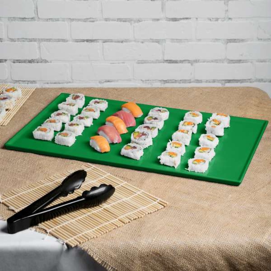 Metal Serving And Display Platters / Trays * Tablecraft Professional Bakeware Tablecraft Cw2111Gn 21 X 12 7/8 X 3/8 Green Cast Aluminum Rectangular Cooling Platter