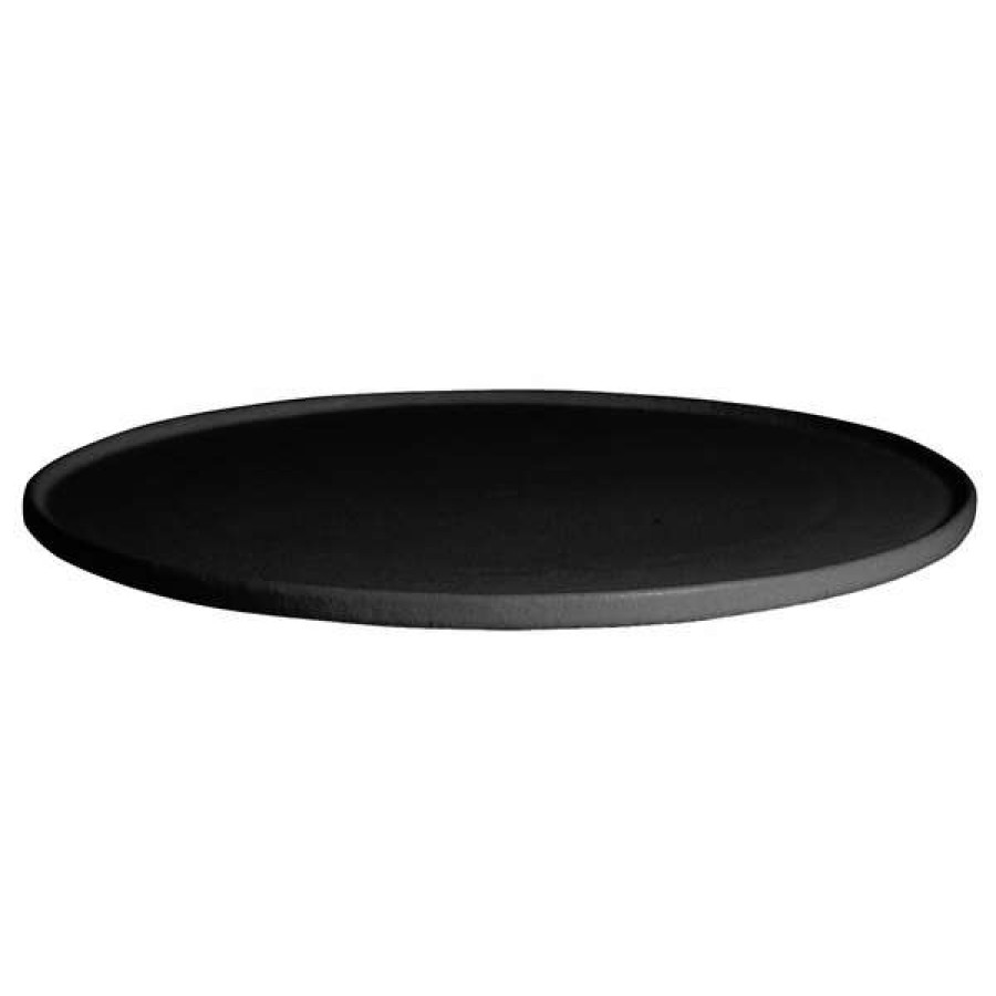 Metal Serving And Display Platters / Trays * Get Enterprises G.E.T. Enterprises Dr203-Mod-Bb Bugambilia 15 3/4 Smooth Mod Finish Black Resin-Coated Aluminum Medium Round Disc With Rim