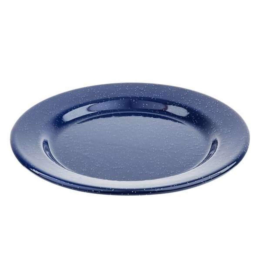 Enamelware * Tablecraft 10163 Enamelware 8 Round Blue Plate With Speckles