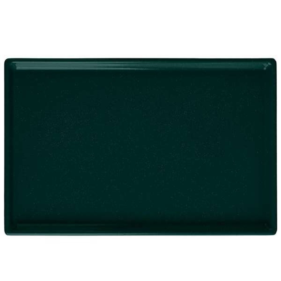 Metal Serving And Display Platters / Trays * Tablecraft Professional Bakeware Tablecraft Cw2115Hgns 10 1/2 X 6 1/2 X 3/8 Hunter Green With White Speckle Cast Aluminum Fourth Size Rectangular Cooling Platter