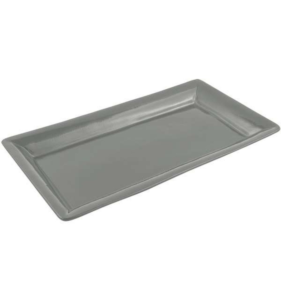 Metal Serving And Display Platters / Trays * Bon Chef 5056 21 X 13 Platinum Gray Sandstone Finish Cast Aluminum Full Size Food / Display Pan