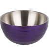 Metal Bowls * Vollrath 4659165 Double Wall Round Beehive 3.4 Qt. Serving Bowl Passion Purple