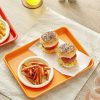 Metal Serving And Display Platters / Trays * Baker'S Mark Quarter Size 18 Gauge Non-Stick 9 1/2 X 13 Orange Wire In Rim Aluminum Bun / Sheet Pan / Tray