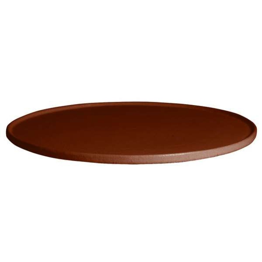 Metal Serving And Display Platters / Trays * Get Enterprises G.E.T. Enterprises Dr202-Mod-Ch Bugambilia 14 5/16 Smooth Mod Finish Chocolate Resin-Coated Aluminum Small Round Disc With Rim