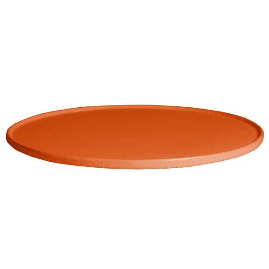 Metal Serving And Display Platters / Trays * Get Enterprises G.E.T. Enterprises Dr202-Mod-Tg Bugambilia 14 5/16 Smooth Mod Finish Tangerine Resin-Coated Aluminum Small Round Disc With Rim