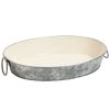 Metal Serving And Display Platters / Trays * Get Enterprises Get Gt-1210-Gg/Iv 11 3/4 X 8 Oval Galvanized Tray With Handles