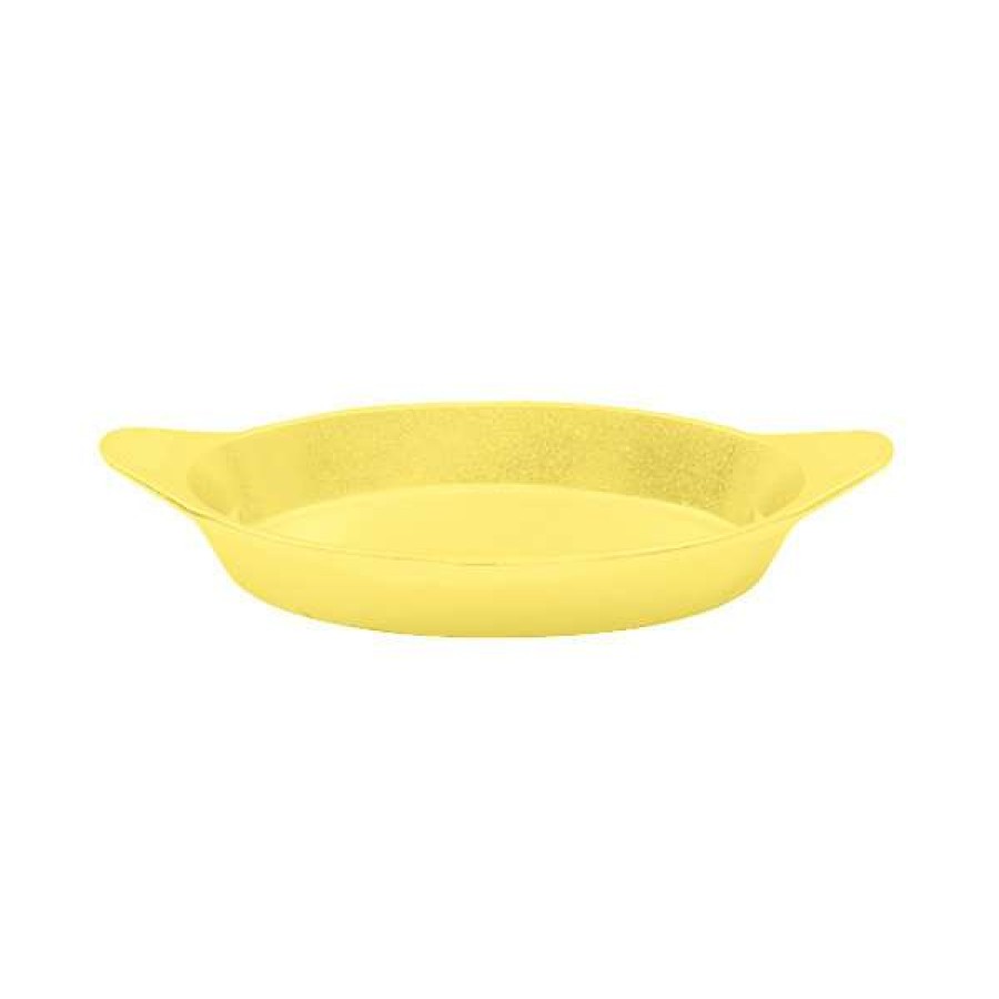 Metal Bowls * Tablecraft Professional Bakeware Tablecraft Cw1725Y 16 Oz. Yellow Cast Aluminum Oval Server With Shell Handles