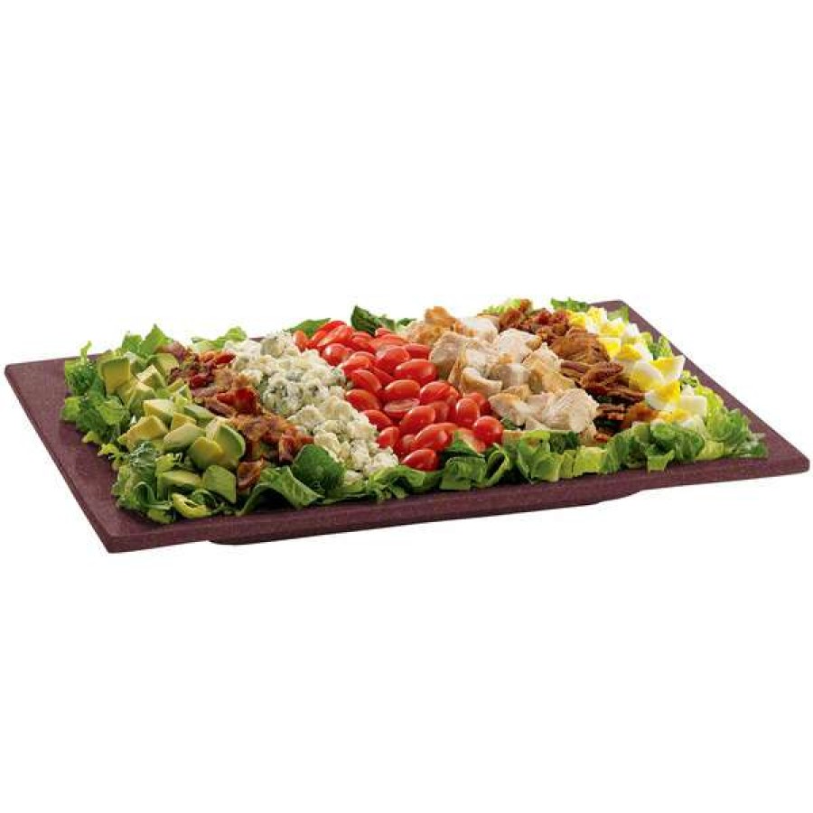 Metal Serving And Display Platters / Trays * Tablecraft Professional Bakeware Tablecraft Cw2102Mas 14 X 7 Maroon Speckle Cast Aluminum Rectangle Platter