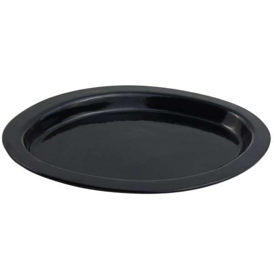 Metal Serving And Display Platters / Trays * Bon Chef 5110 11 X 17 Black Sandstone Finish Cast Aluminum Oval Casserole Dish