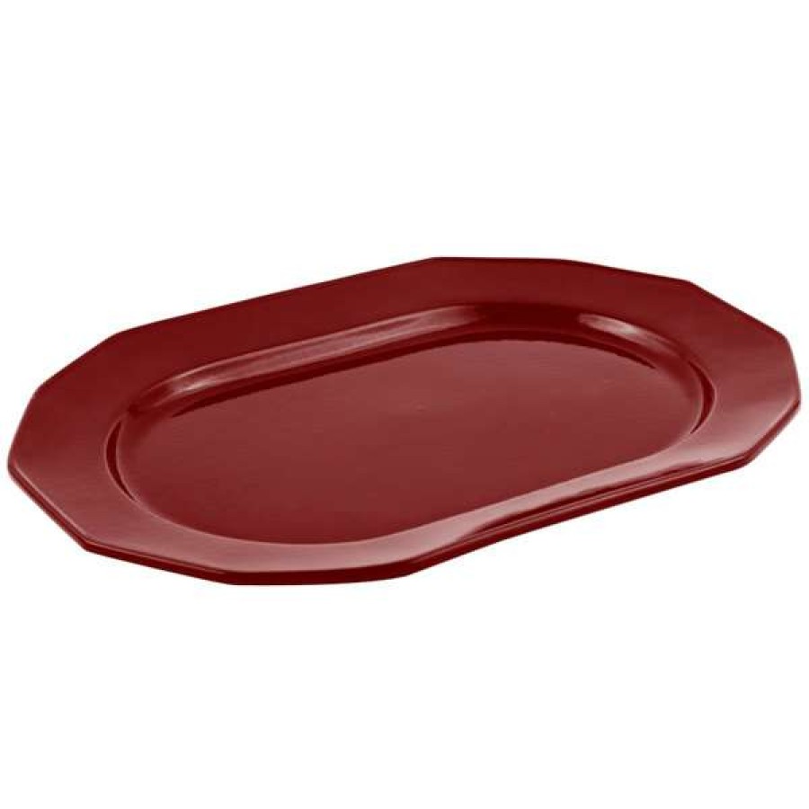 Metal Serving And Display Platters / Trays * Bon Chef 9101 20 X 14 Terra Cotta Sandstone Finish Cast Aluminum Long Prism Tray