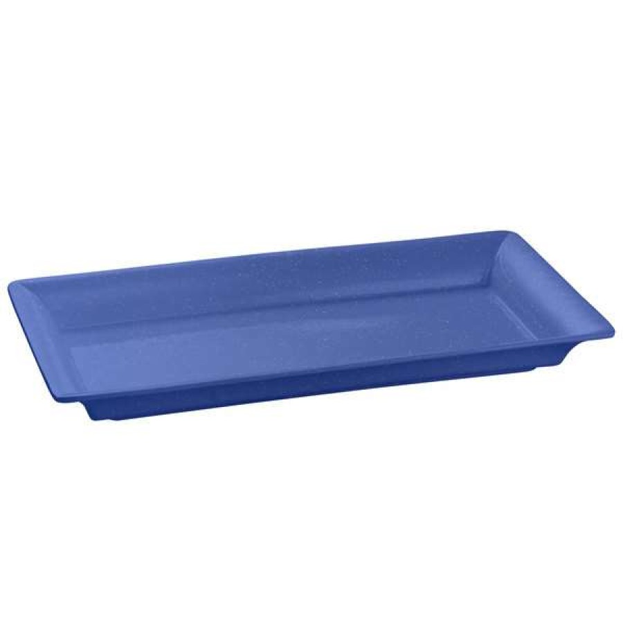 Metal Serving And Display Platters / Trays * Tablecraft Professional Bakeware Tablecraft Cw2110Bs Blue Speckle 21 X 12 Cast Aluminum Large Rectangle Platter