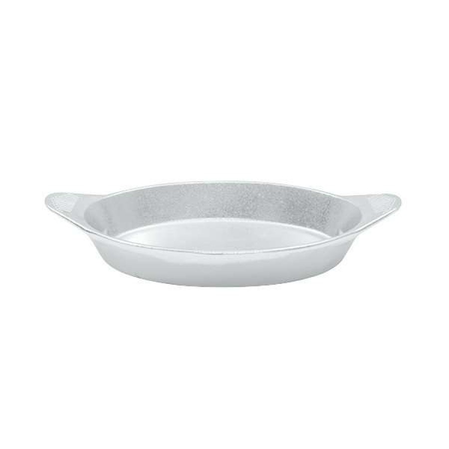 Metal Bowls * Tablecraft Professional Bakeware Tablecraft Cw1725Gy 16 Oz. Gray Cast Aluminum Oval Server With Shell Handles