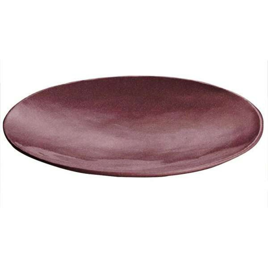 Metal Serving And Display Platters / Trays * Tablecraft Professional Bakeware Tablecraft Cw11009Mrs 20 X 3 1/2 Maroon Speckle Cast Aluminum Round Flared Platter