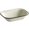 Enamelware * Tablecraft 80015 Enamelware 48 Oz. Black And White Rolled Rim Rectangular Bowl