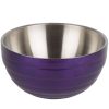 Metal Bowls * Vollrath 4659065 Double Wall Round Beehive 1.7 Qt. Serving Bowl Passion Purple