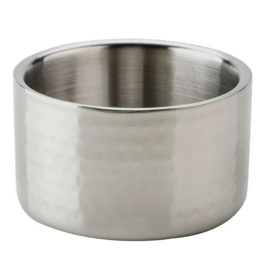 Metal Bowls * American Metalcraft Dwbh4 17 Oz. Hammered Double Wall Insulated Stainless Steel Bowl / Wine Coaster