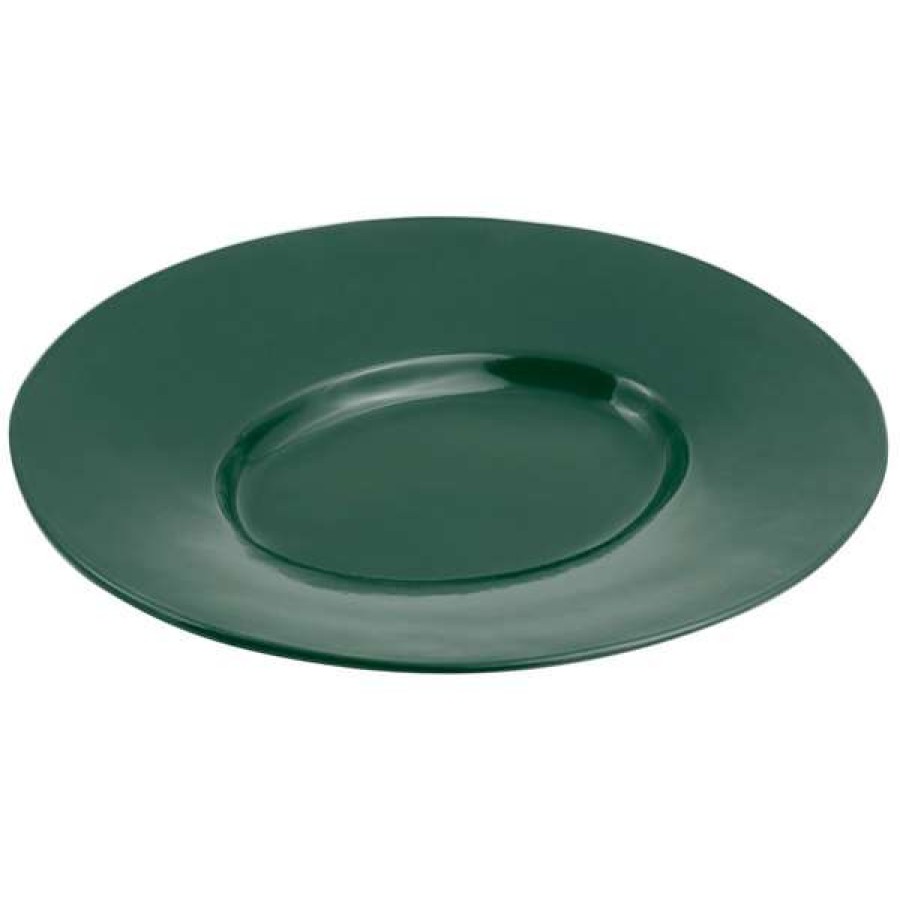 Metal Serving And Display Platters / Trays * Bon Chef 2090 19 X 16 Hunter Green Sandstone Finish Cast Aluminum Wide Rim Platter