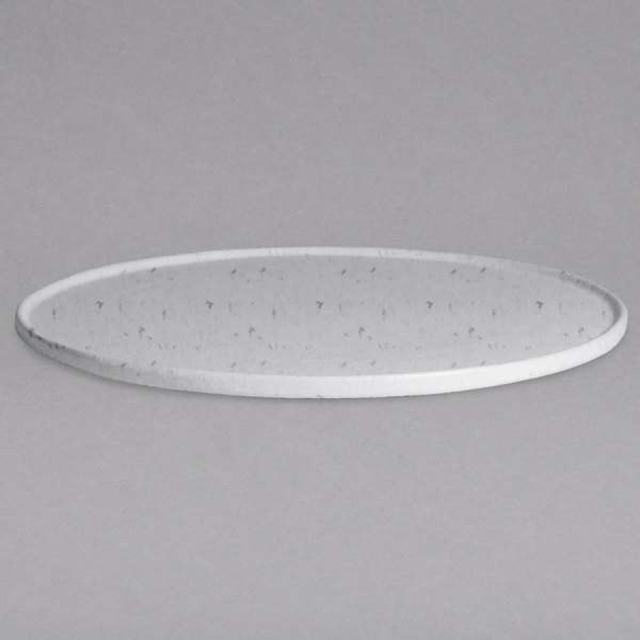 Metal Serving And Display Platters / Trays * Get Enterprises G.E.T. Enterprises Dr202Mw Bugambilia 14 5/16 Classic Textured Finish Marble White Granite Resin-Coated Aluminum Small Round Disc With Rim