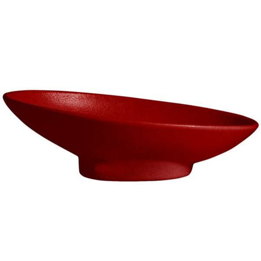 Metal Bowls * Get Enterprises G.E.T. Enterprises Bo203-Mod-Fr Bugambilia 23.67 Oz. Smooth Mod Finish Fire Red Resin-Coated Aluminum Deep Medium Oval Sphere